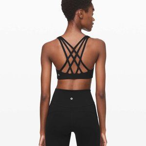 Black Strappy Women's Sports Bra